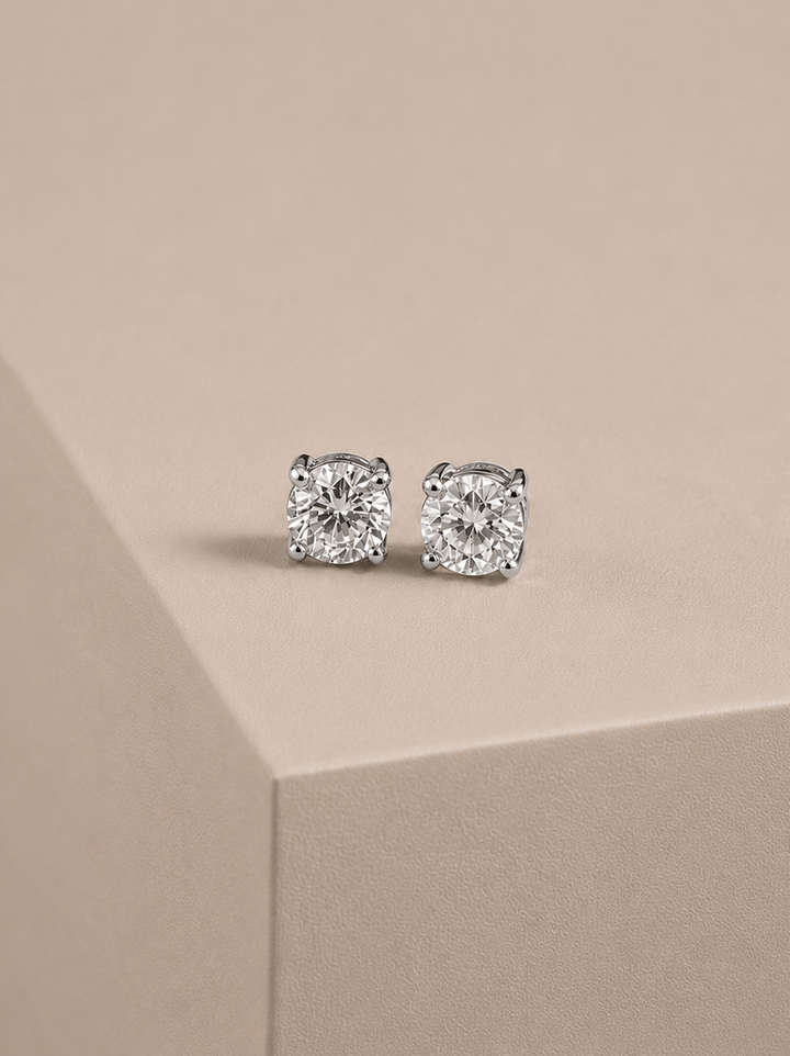 Diamant Ørestikker 9K Hvidguld