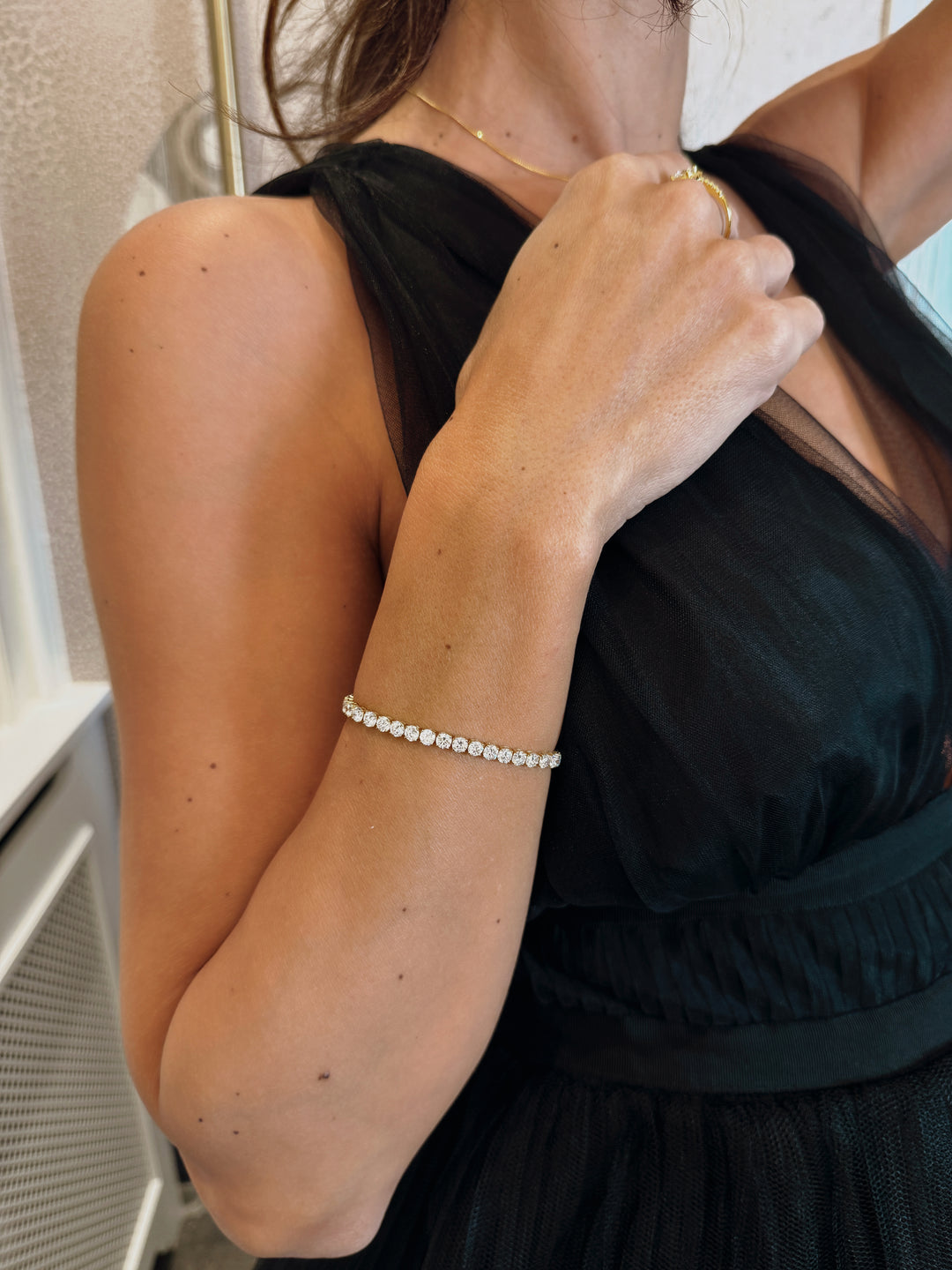 Diamant Tennis Armbånd 10K Guld 4 mm