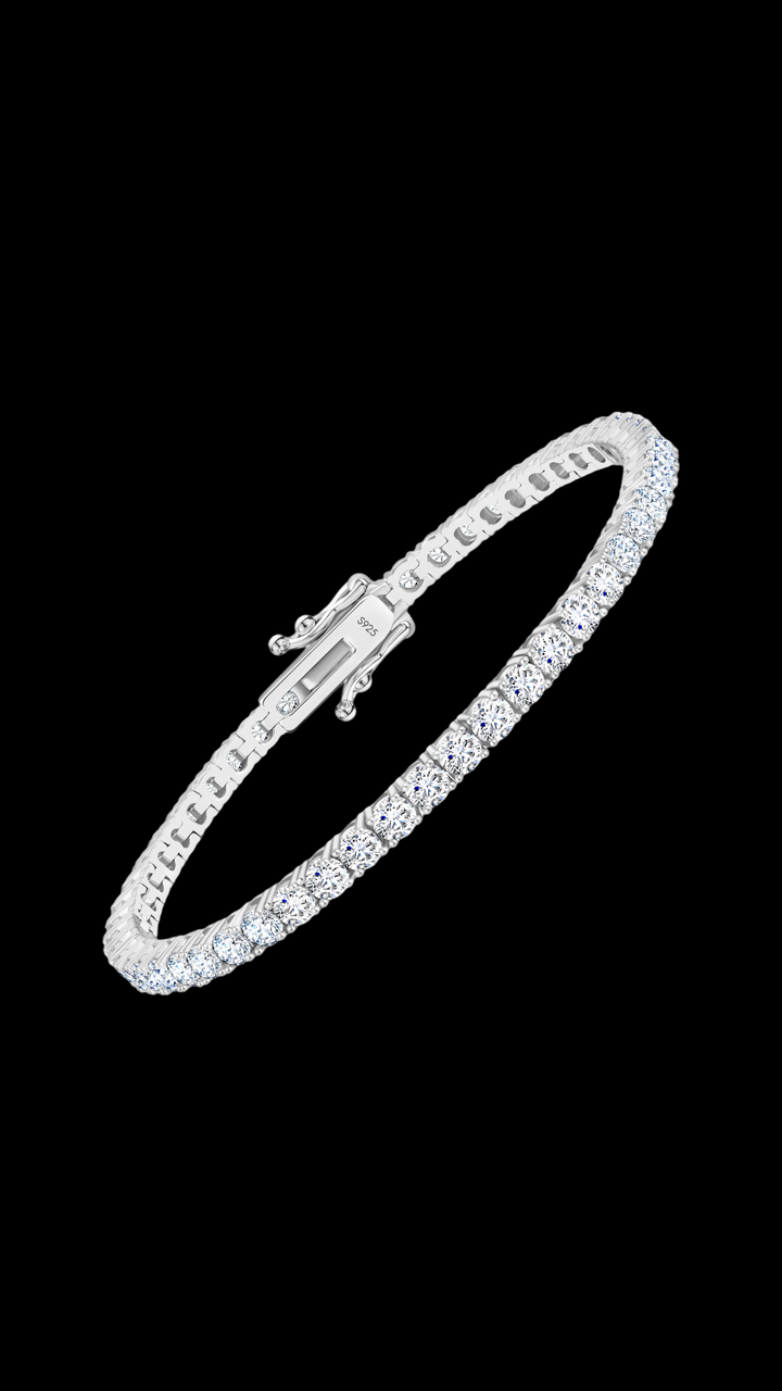 CHR Tennis Armbånd 3 mm hvidguldsbelagt