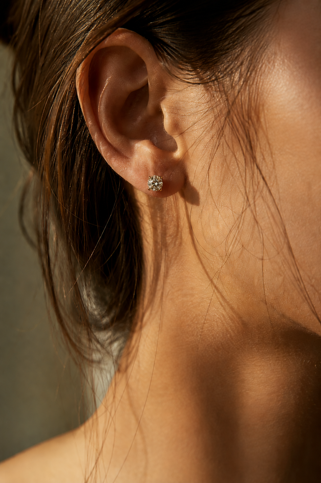 Diamant Ørestikker Rosaguld 14 K