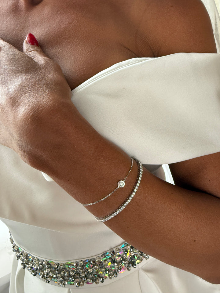 CHR Solitaire Diamant Armbånd - 18 K Hvidguld