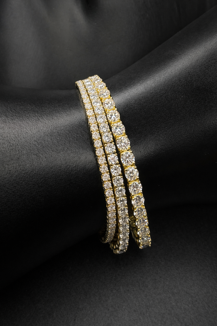 CHR Tennis Armbånd 4 mm Golden Edt.