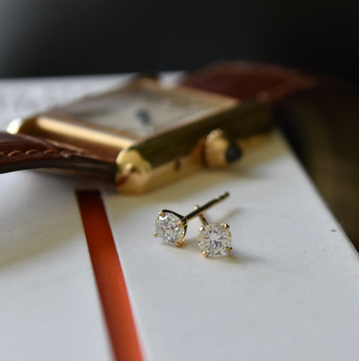 Diamant Ørestikker 14 Karat Guld