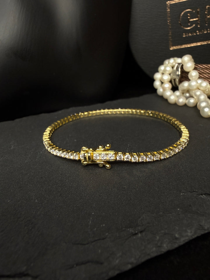 CHR Tennis Armbånd 2 mm Golden Edt.