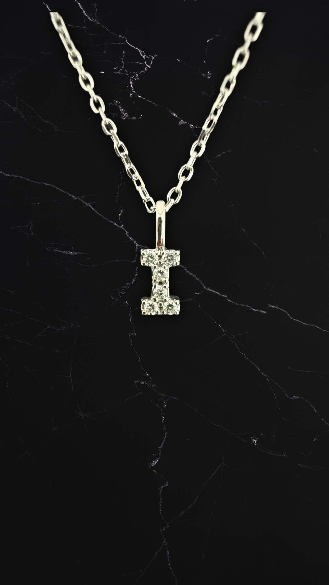 Diamantbogstav 18 K Hvidguld