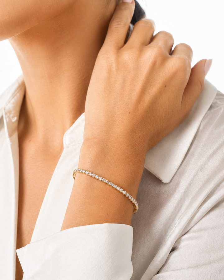 CHR Diamant Tennis Armbånd 14 K Guld 2.8 mm.