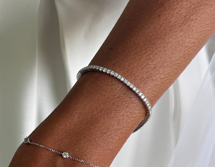 CHR Diamant Tennis Armbånd 2 mm 14 K Hvidguld