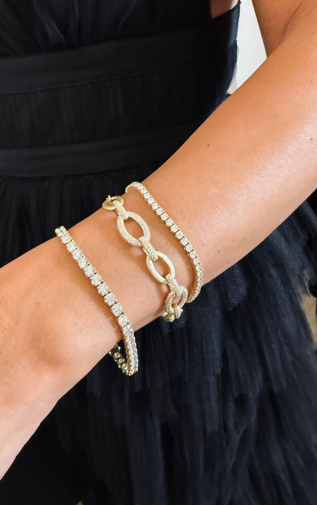 CHR Diamant Tennis Armbånd Guld 10K 14 K 2 mm