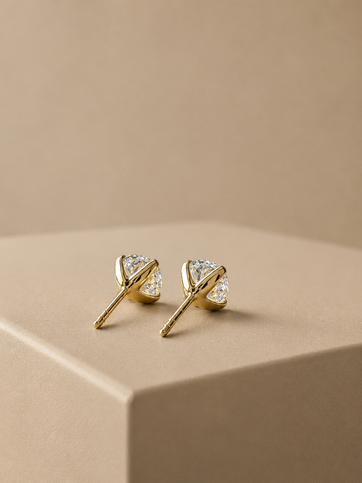 CHR DIAMANT SOLITAIRE ØRESTIKKER 14K GULD, 2X1 CT.
