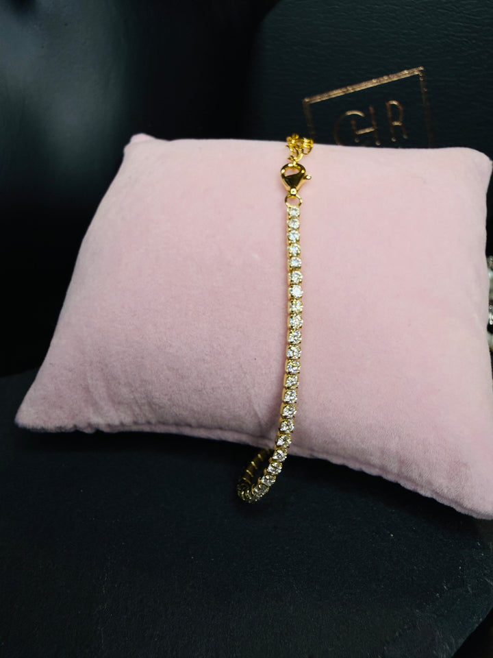 Petite Tennis Armbånd 2mm – Golden Edt.