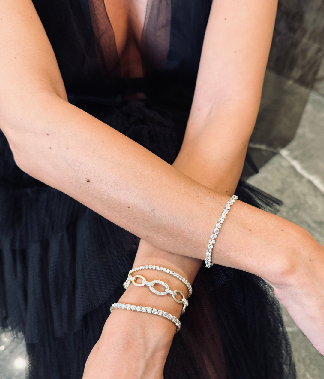 Diamant Tennis Armbånd 10K Guld 4 mm