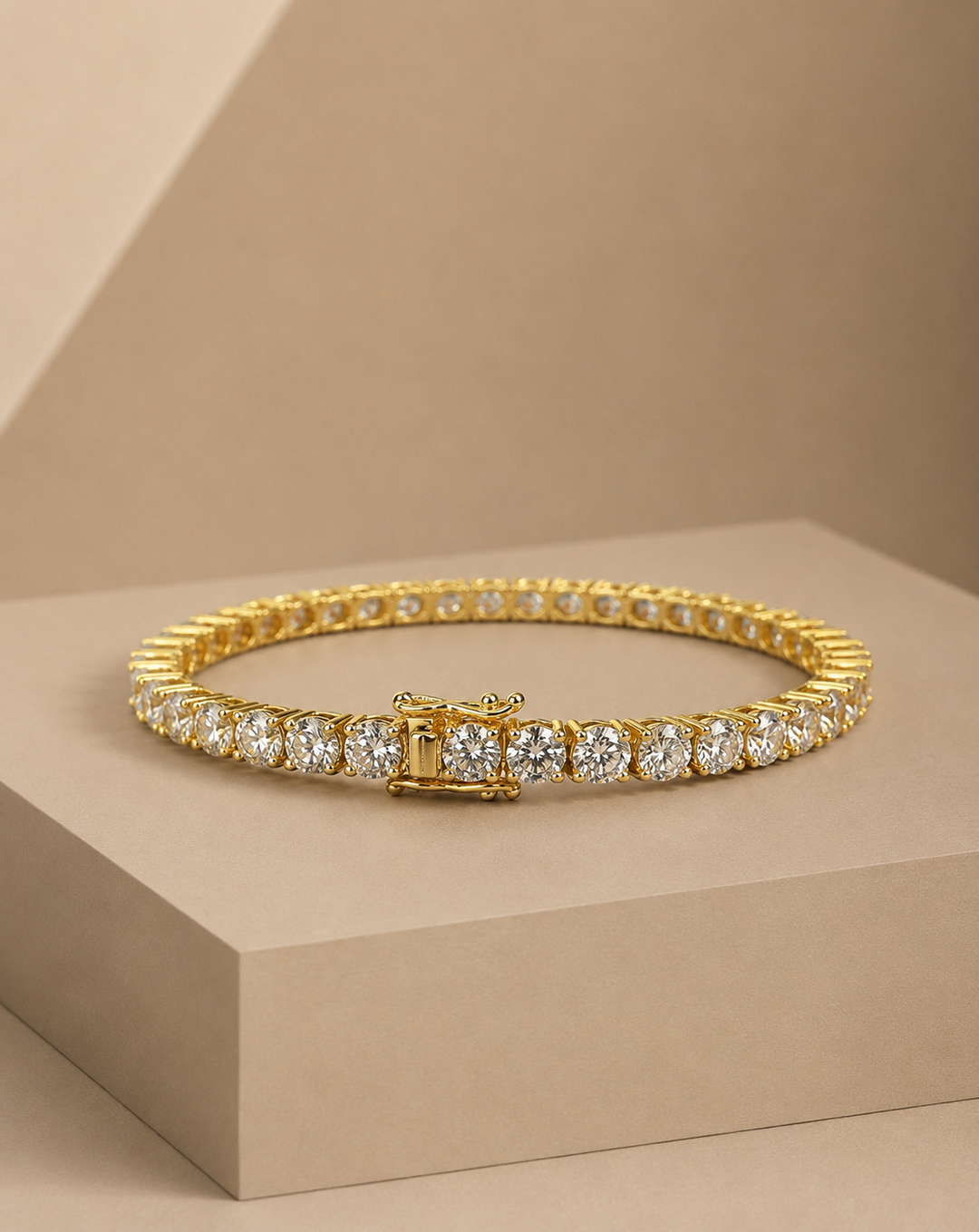 CHR Tennis Armbånd 4 mm Golden Edt.