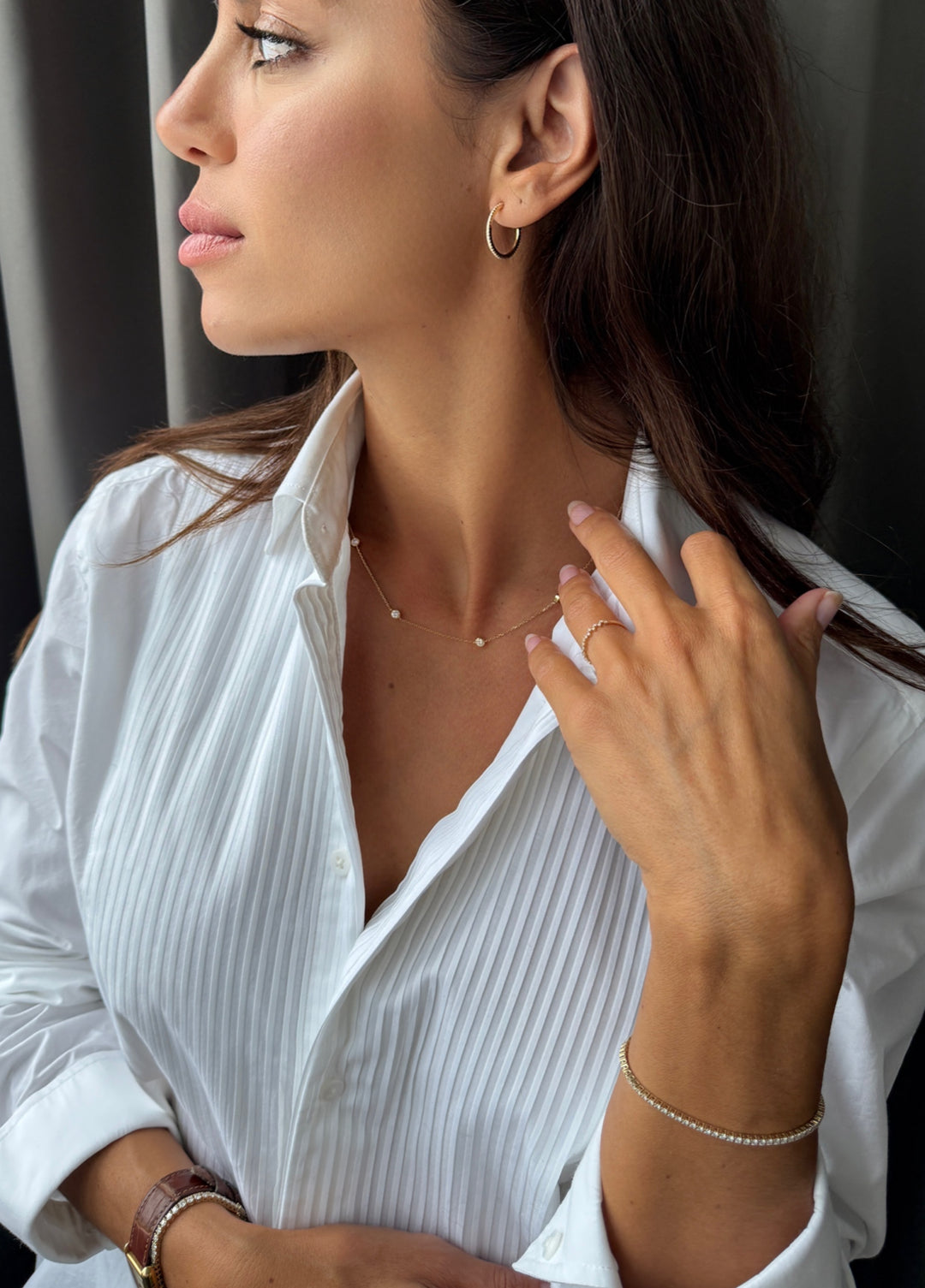Fine Pavé Hoops Guld