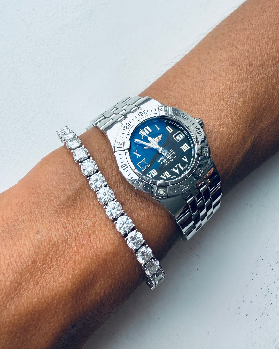 CHR Tennis Armbånd 5 mm hvidguldsbelagt