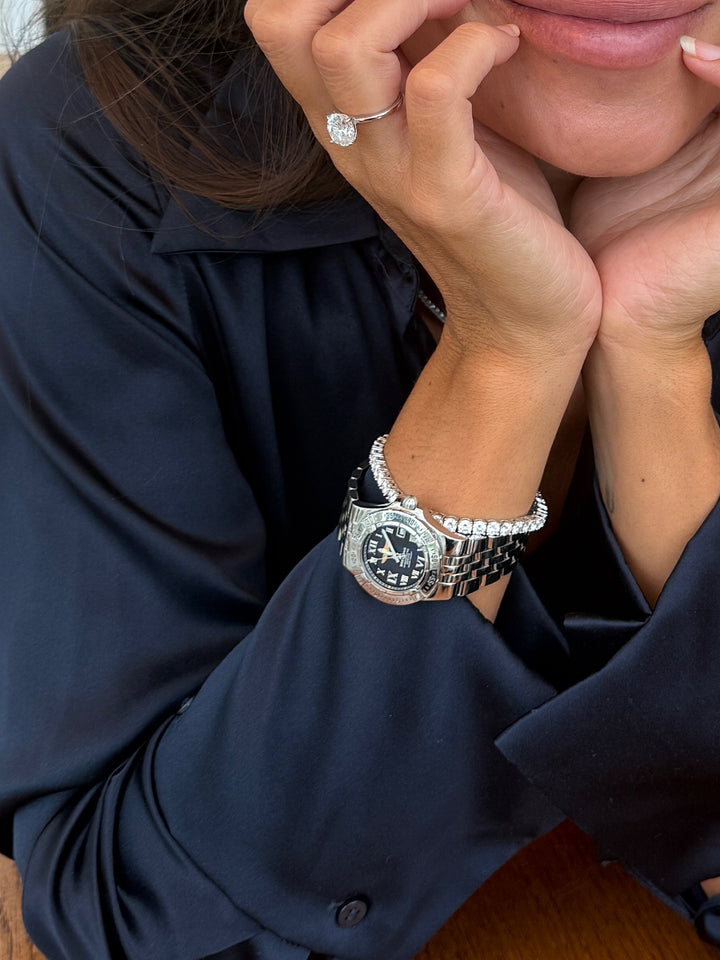 CHR Tennis Armbånd 4 mm hvidguldsbelagt