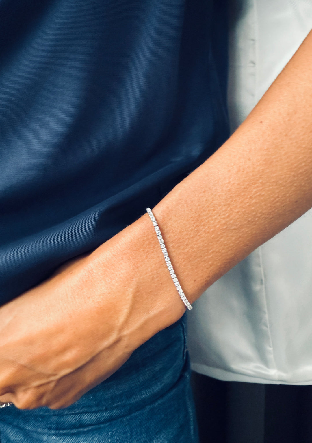 CHR Tennis Armbånd 2 mm hvidguldsbelagt