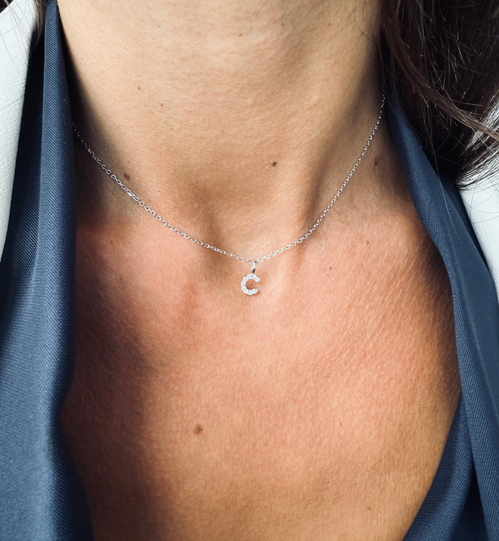 Diamantbogstav 18 K Hvidguld