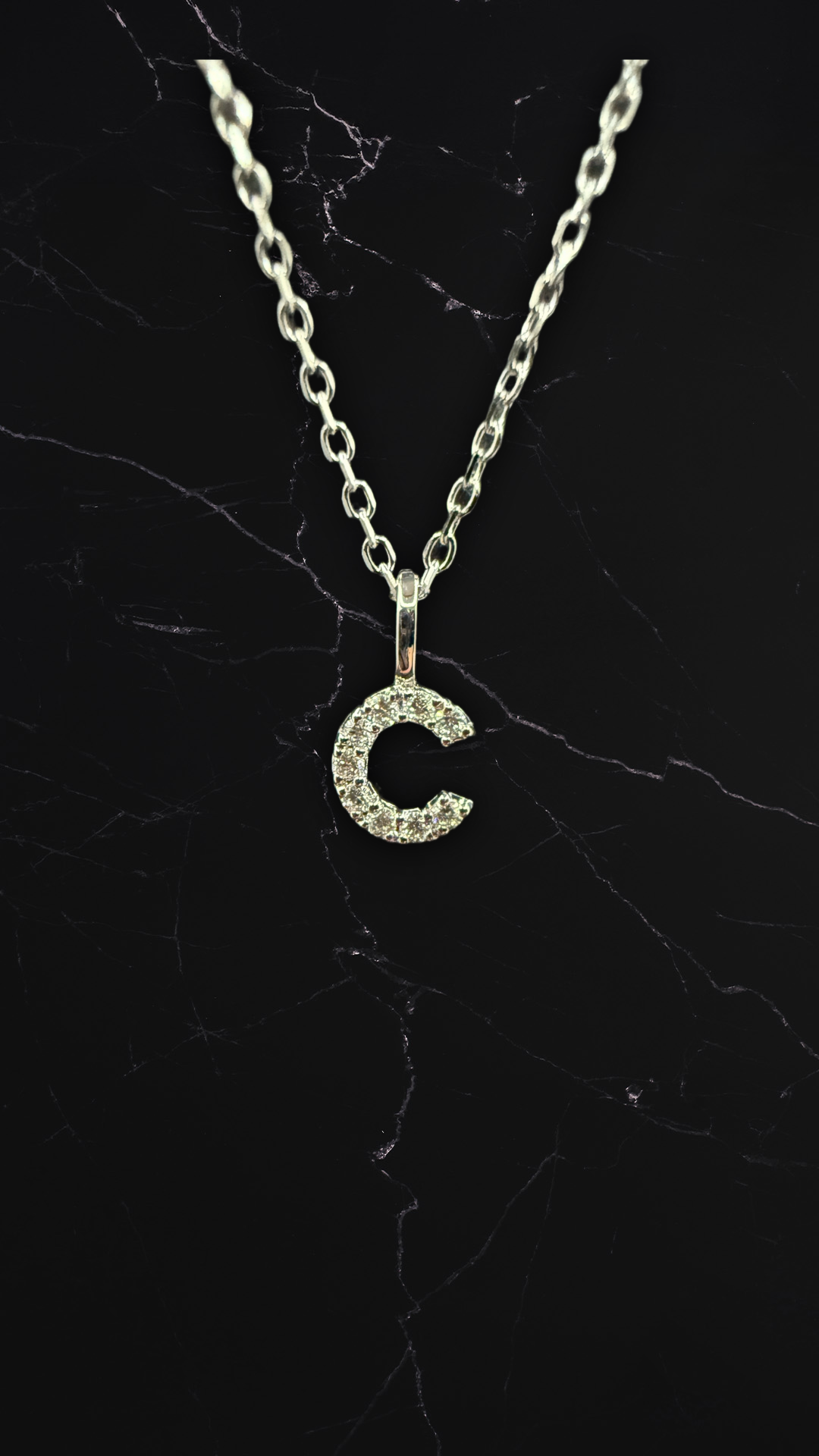 Diamantbogstav 18 K Hvidguld