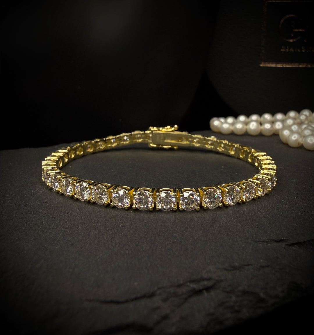 CHR Tennis Armbånd 4 mm Golden Edt.