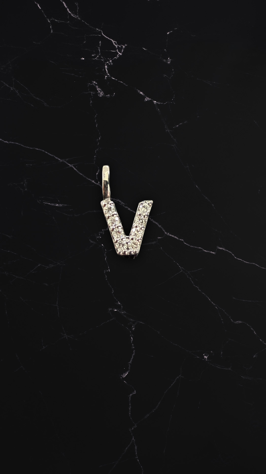 Diamantbogstav 18 K Hvidguld