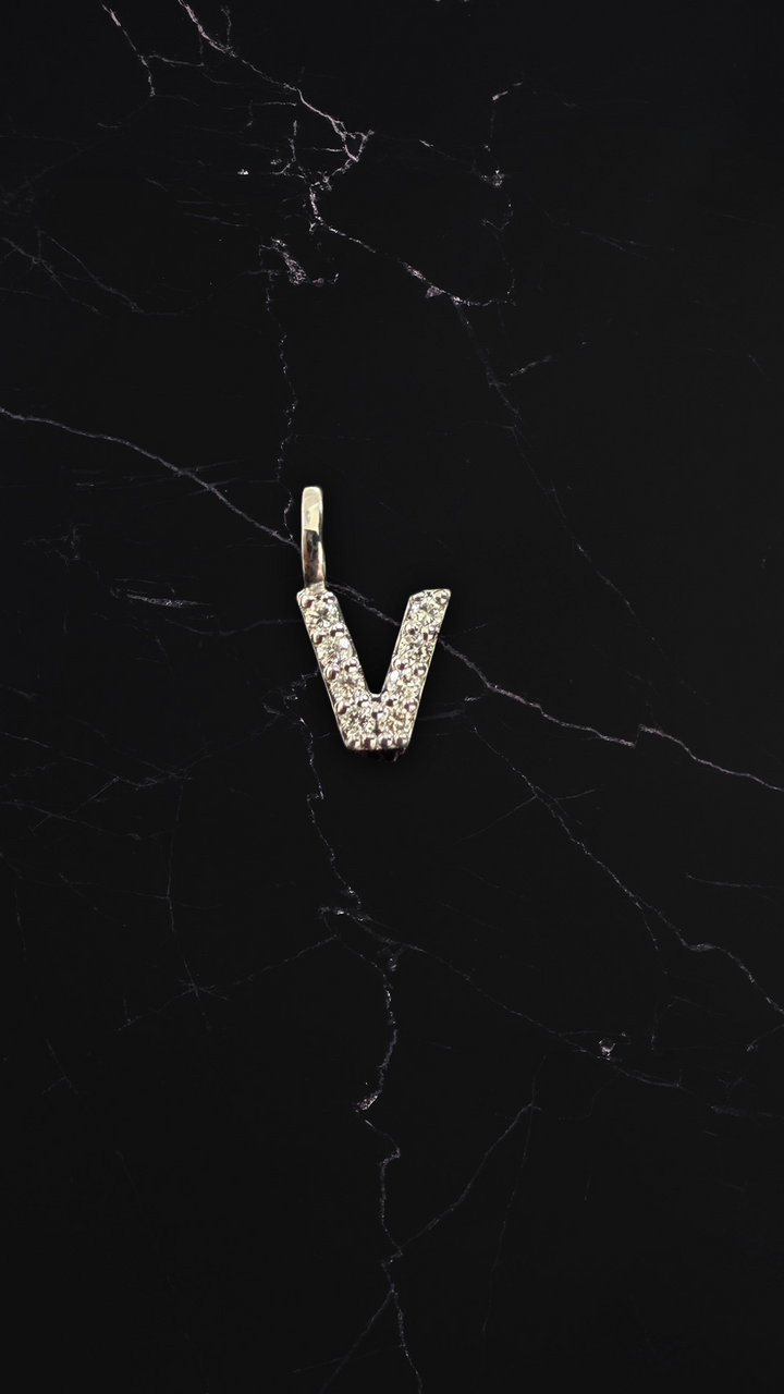 Diamantbogstav 18 K Hvidguld