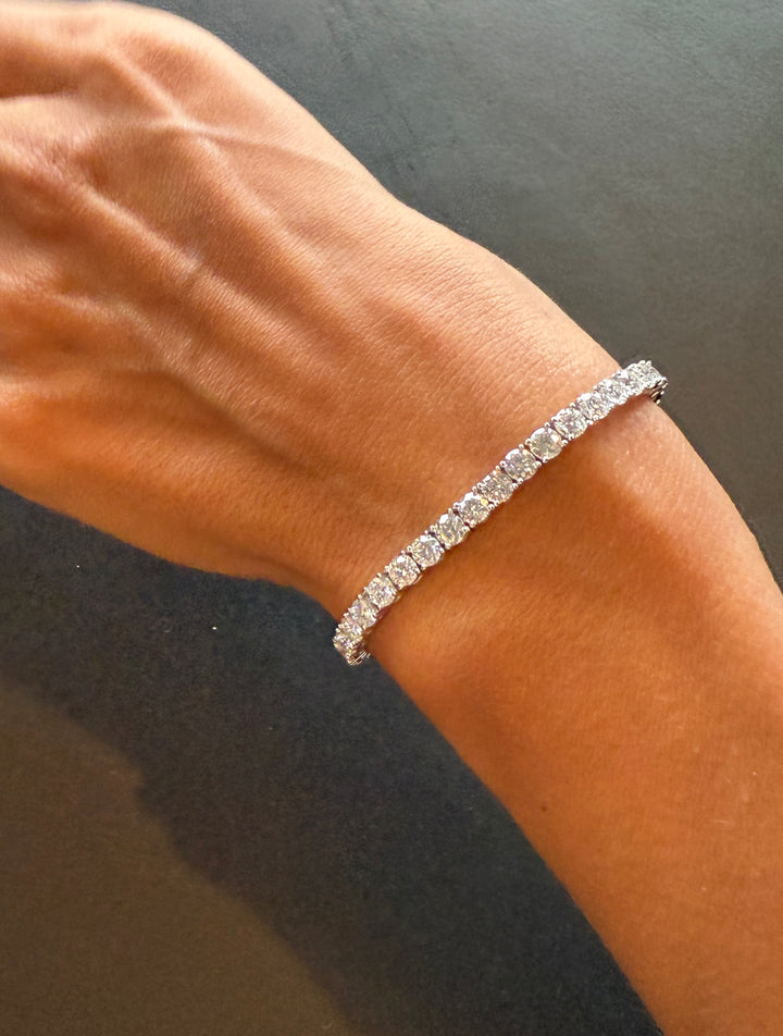 CHR Tennis Armbånd 4 mm hvidguldsbelagt