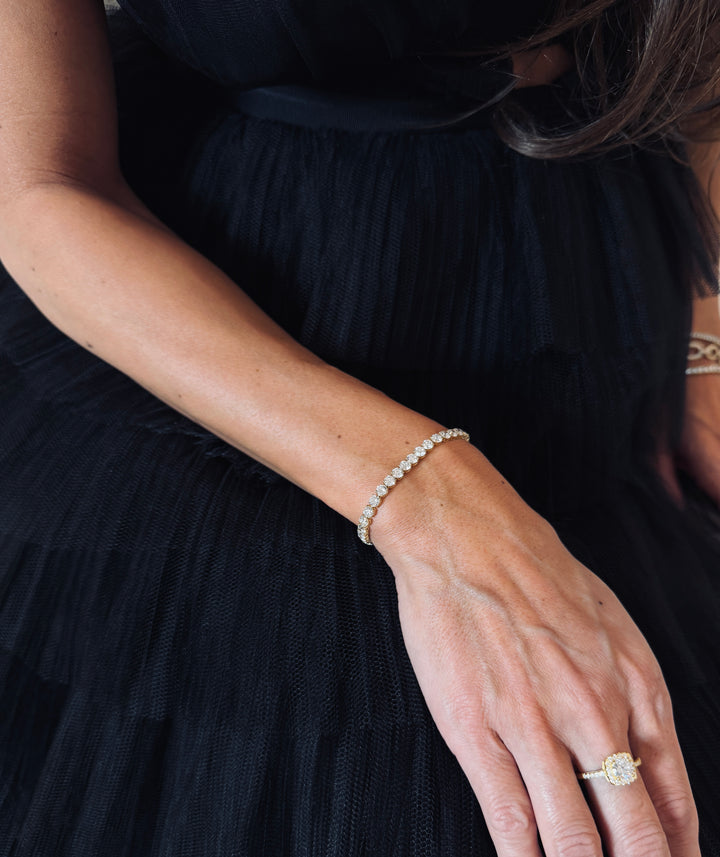 Diamant Tennis Armbånd 10K Guld 4 mm