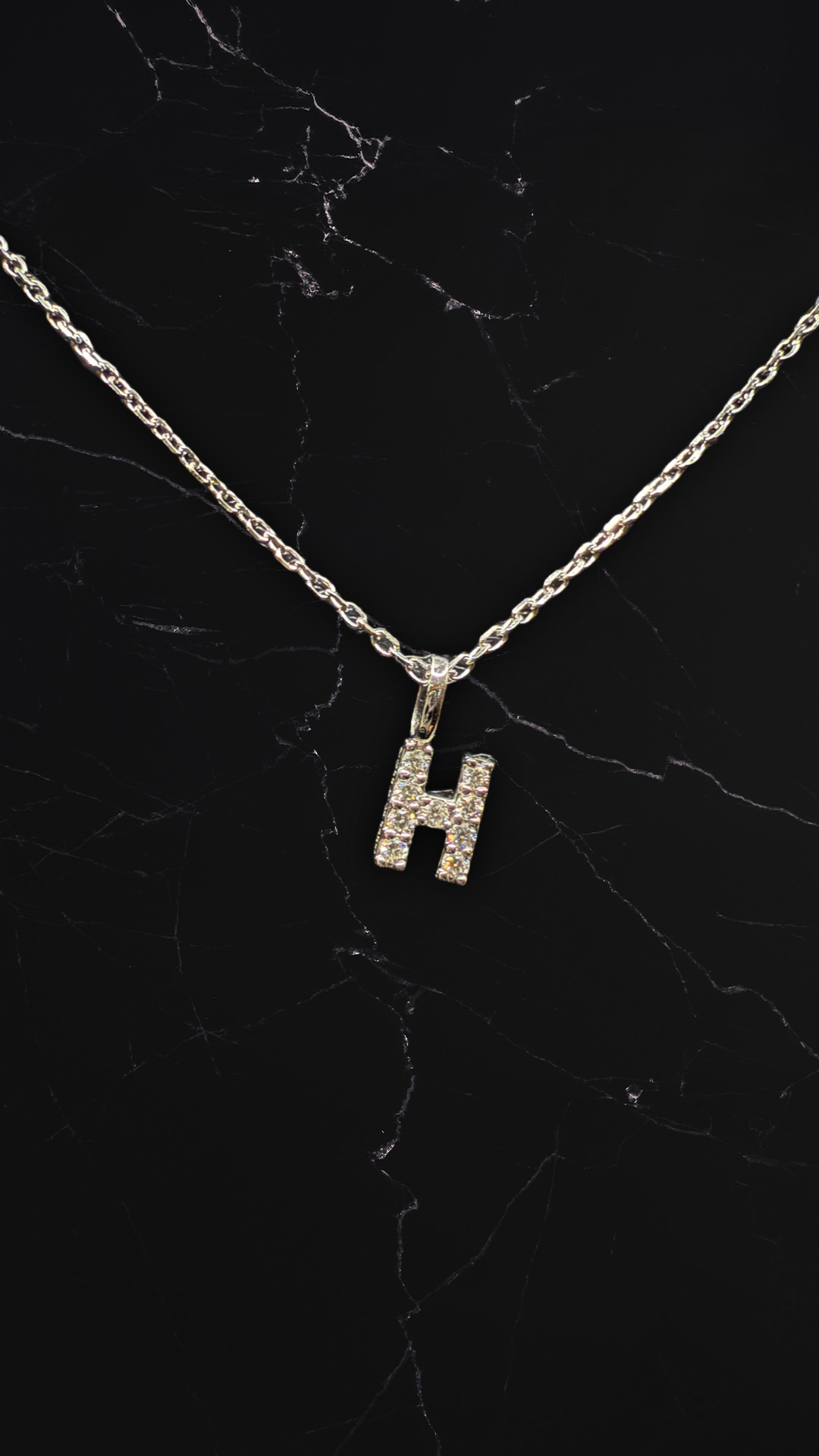Diamantbogstav 18 K Hvidguld