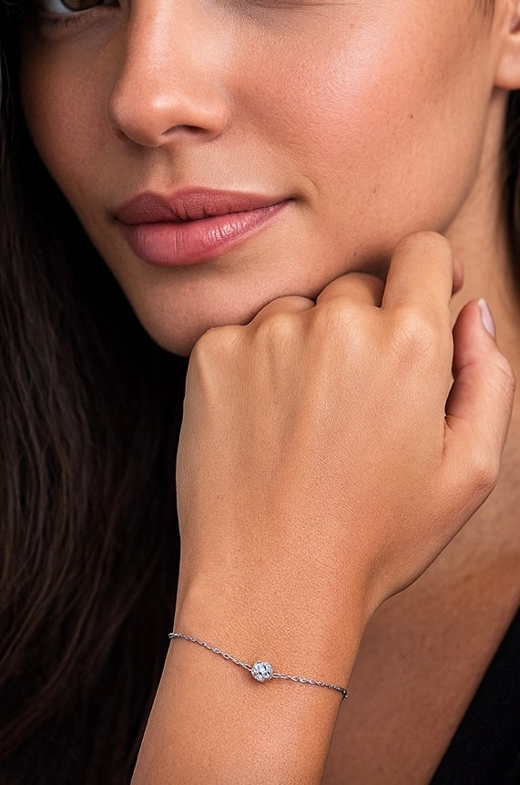 Solitaire Pure Armbånd Sølv