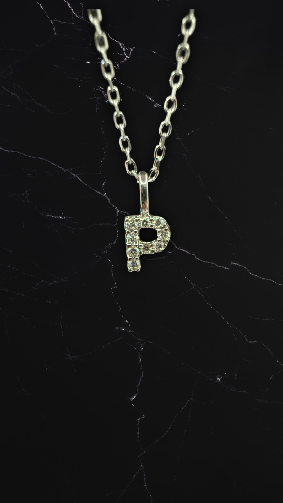 Diamantbogstav 18 K Hvidguld