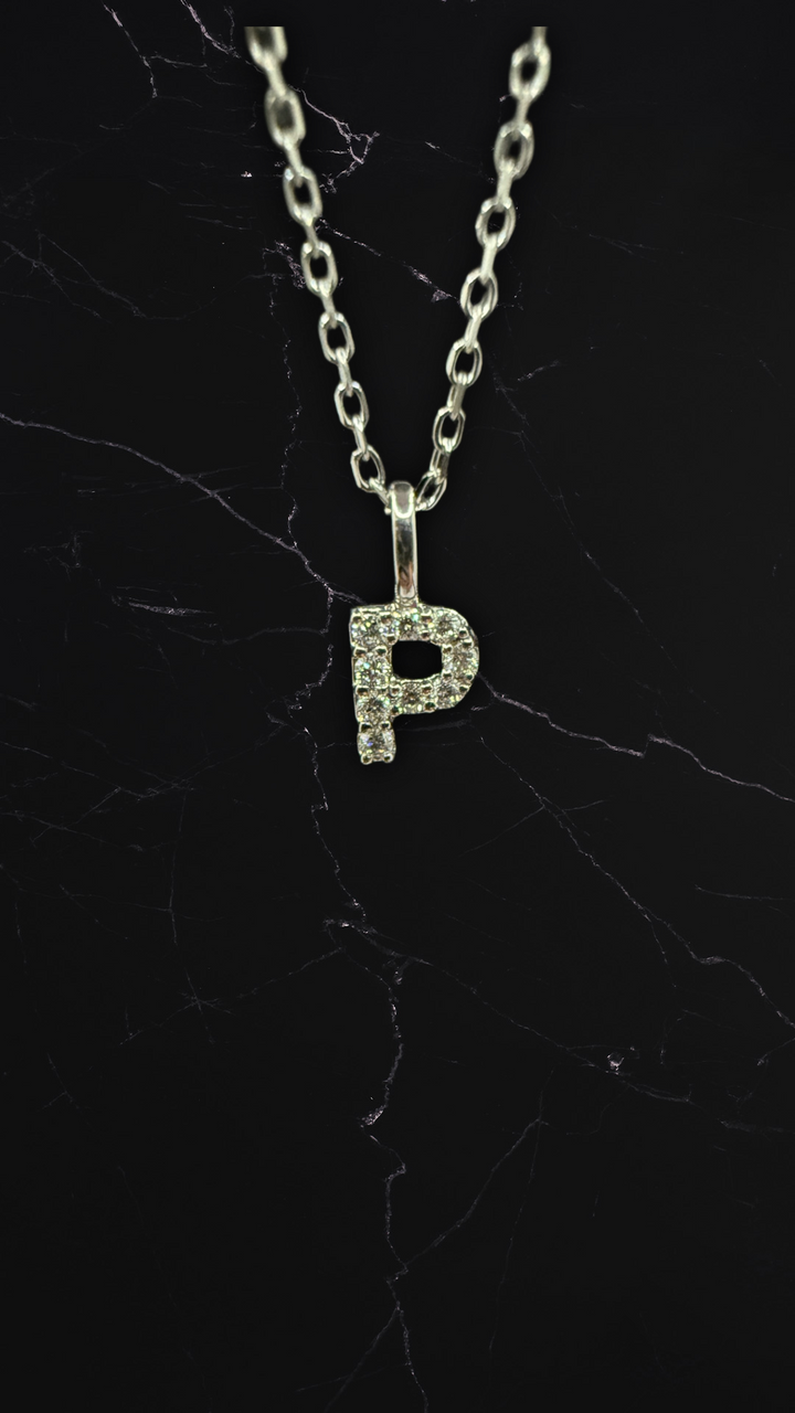 Diamantbogstav 18 K Hvidguld