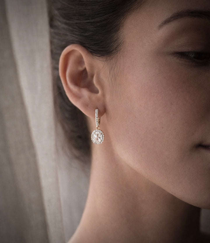 CHR Oval Halo Drop Øreringe
