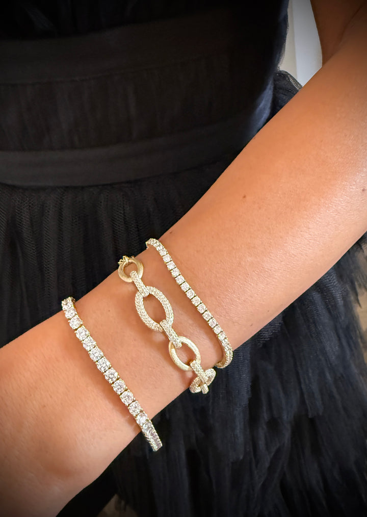 CHR Diamant Tennis Armbånd Guld 10K 14 K 2 mm