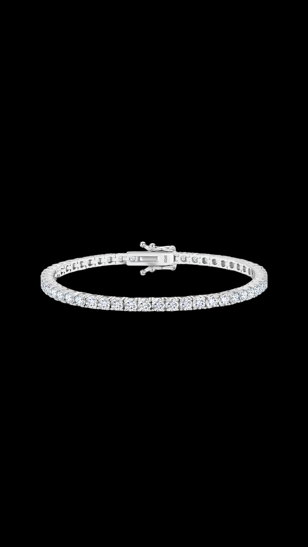 CHR Tennis Armbånd 3 mm hvidguldsbelagt