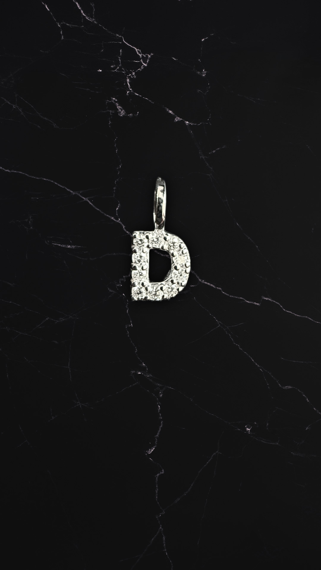 Diamantbogstav 18 K Hvidguld