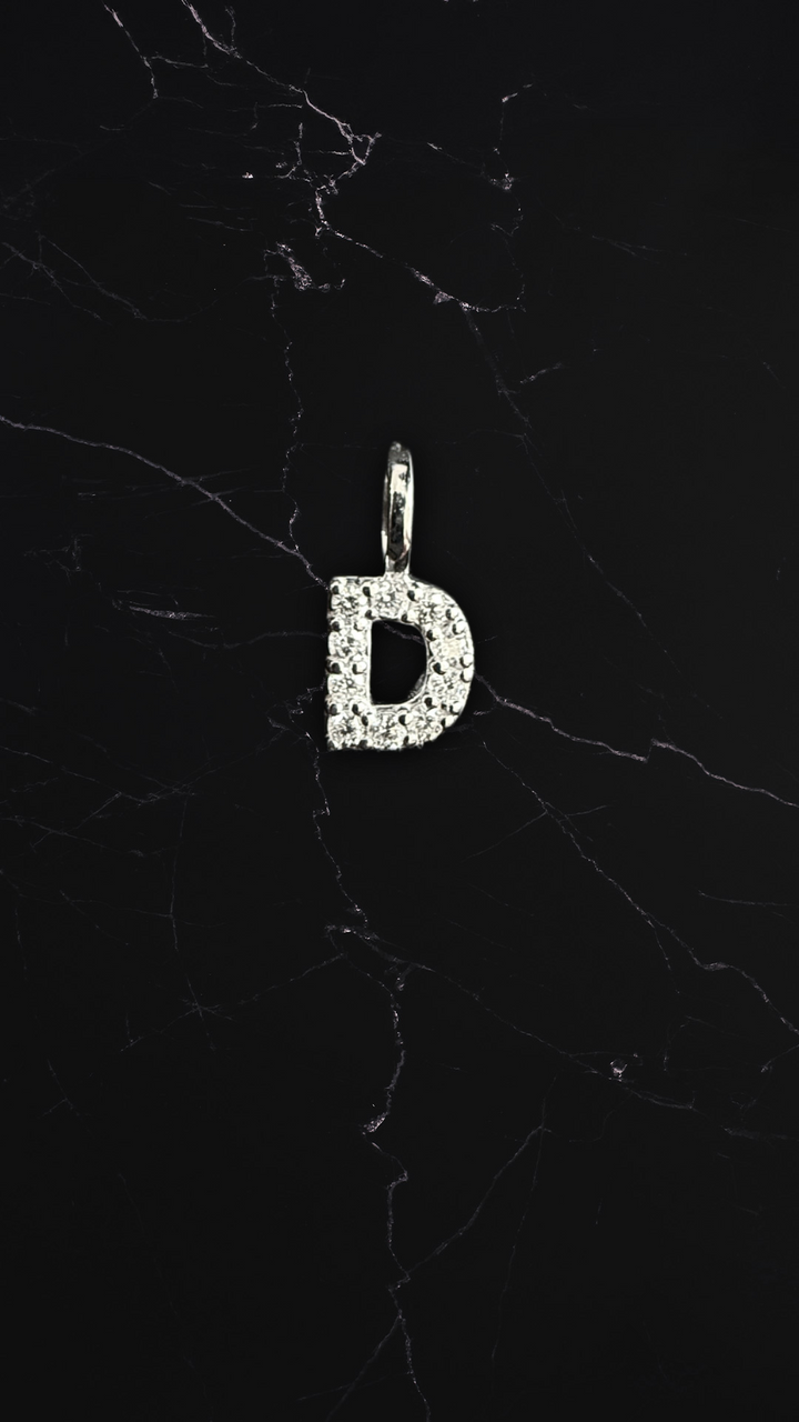 Diamantbogstav 18 K Hvidguld