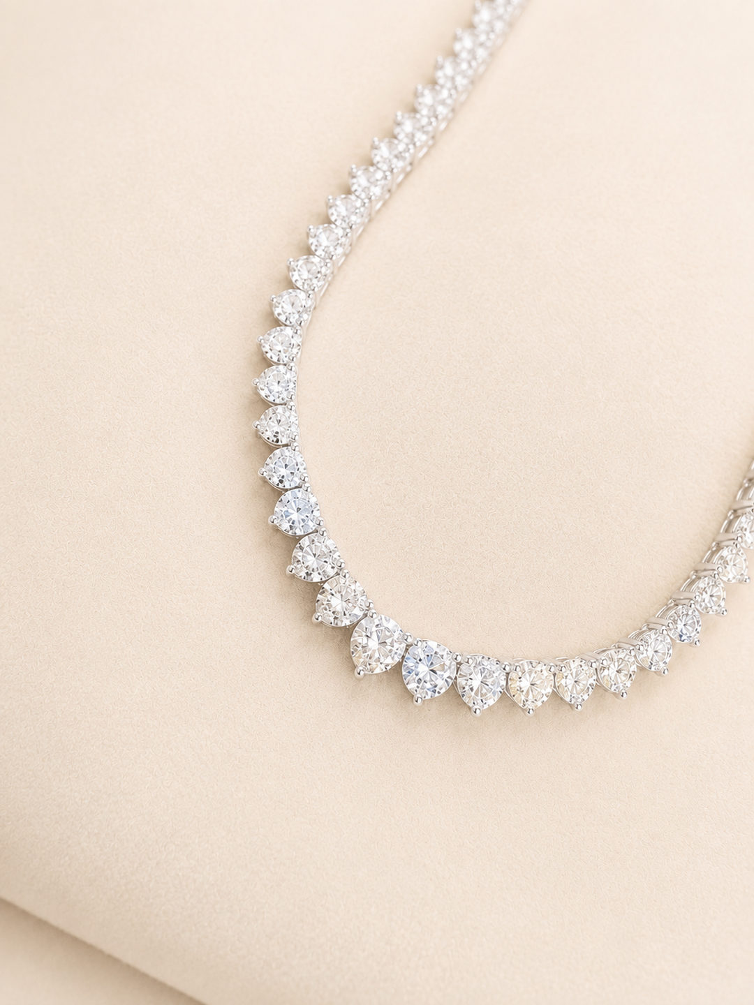 CHR Crown Tennis Diamant Halskæde i 14K Hvidguld – 11.08 CT