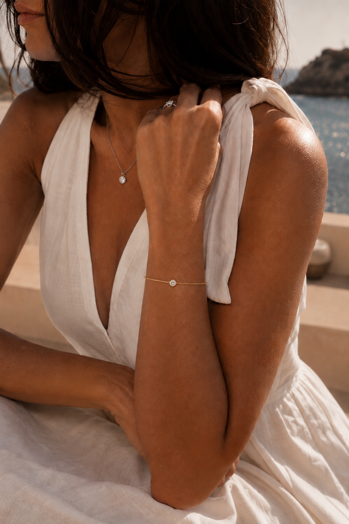 CHR Solitaire Diamant Armbånd 18 K Guld