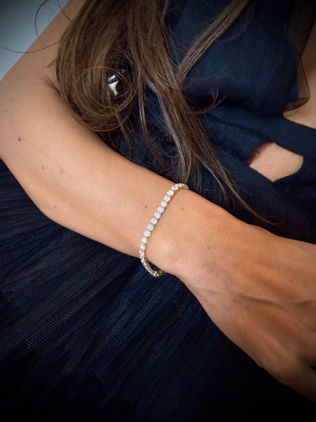 Diamant Tennis Armbånd 10K Guld 4 mm