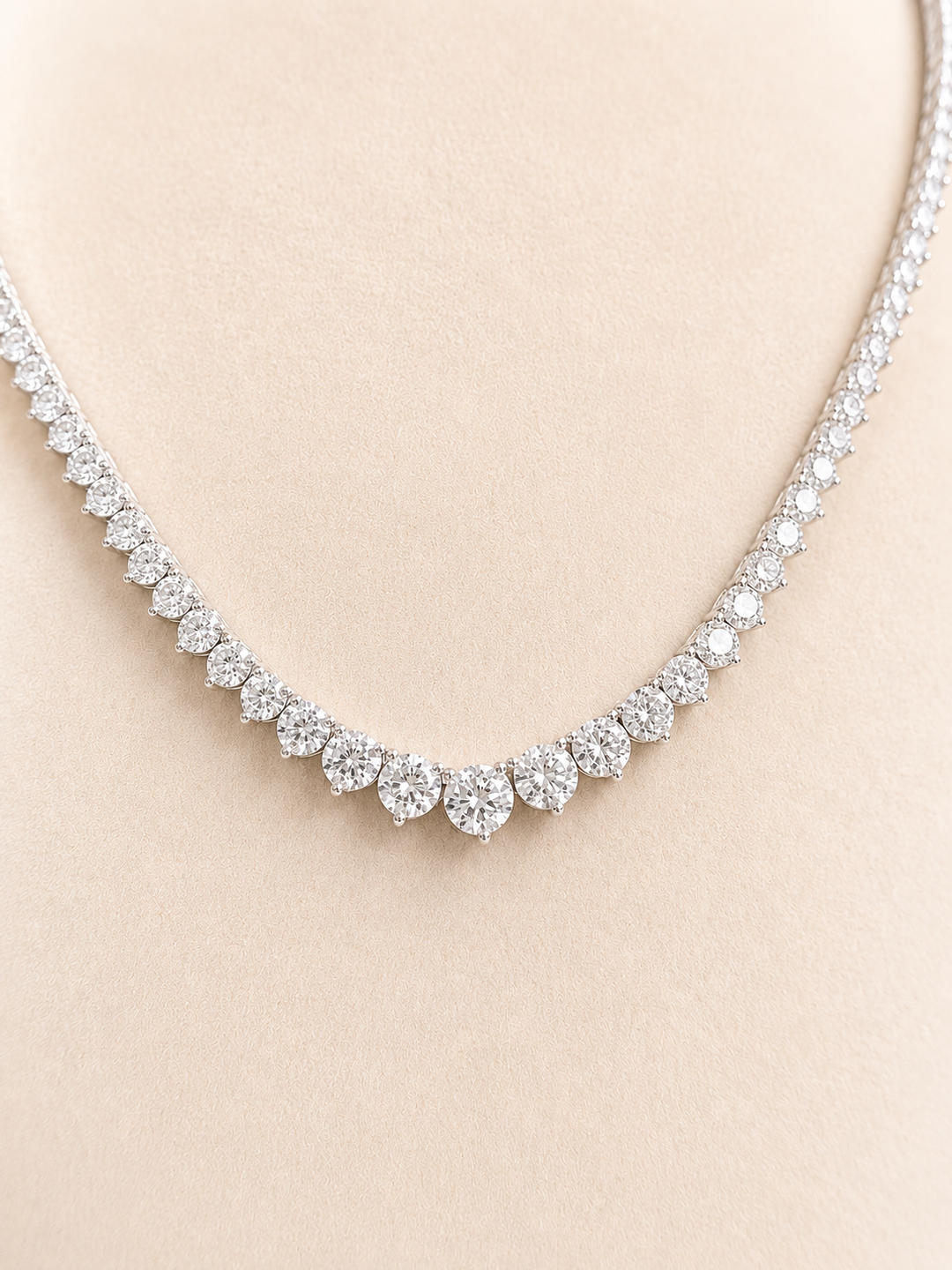 CHR Crown Tennis Diamant Halskæde i 14K Hvidguld – 11.08 CT