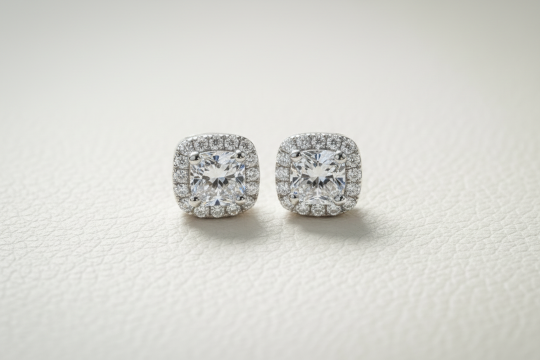 Diamant Tsarina Ørestikker 10K Hvidguld