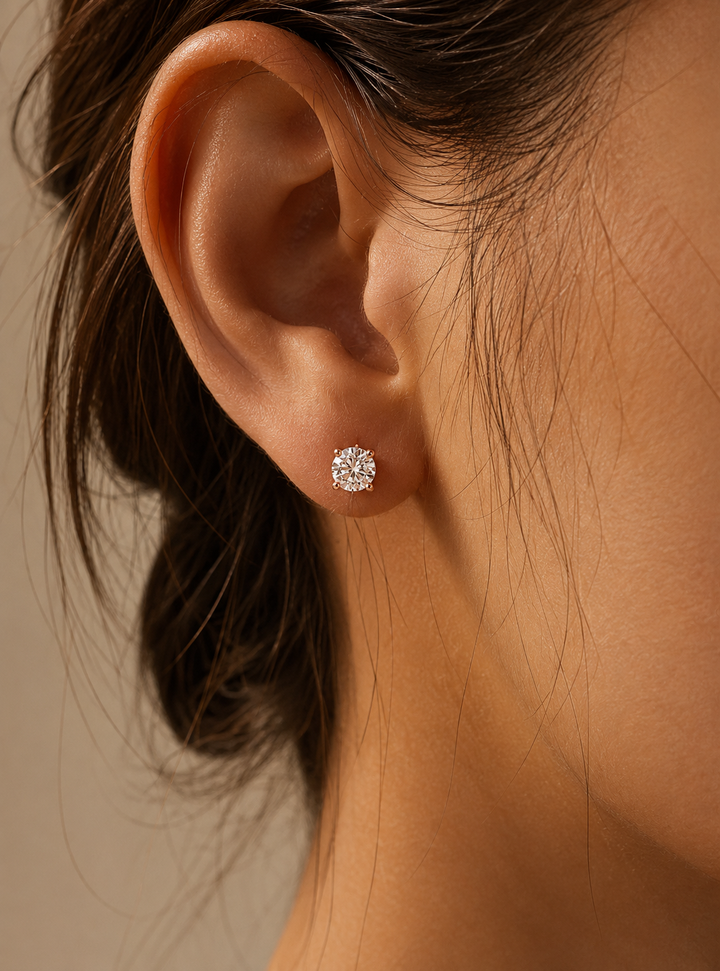 CHR SOLITAIRE ØRESTIK ROSAGULD 14 K