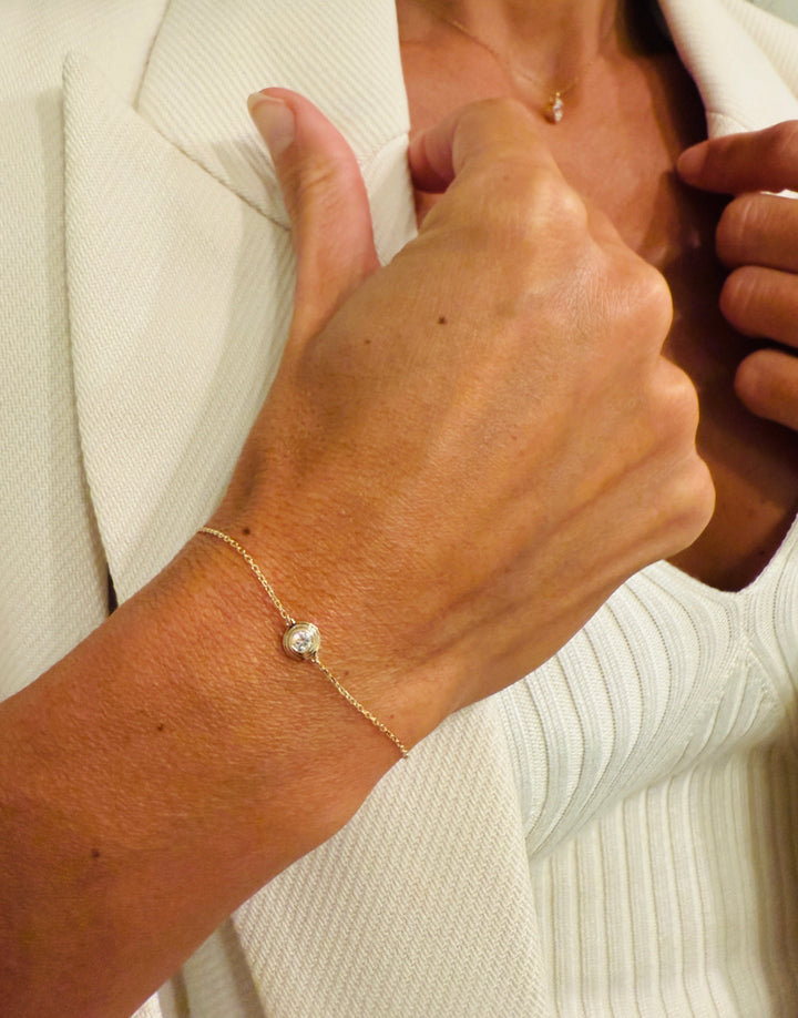 CHR Solitaire Diamant Armbånd 18 K Guld