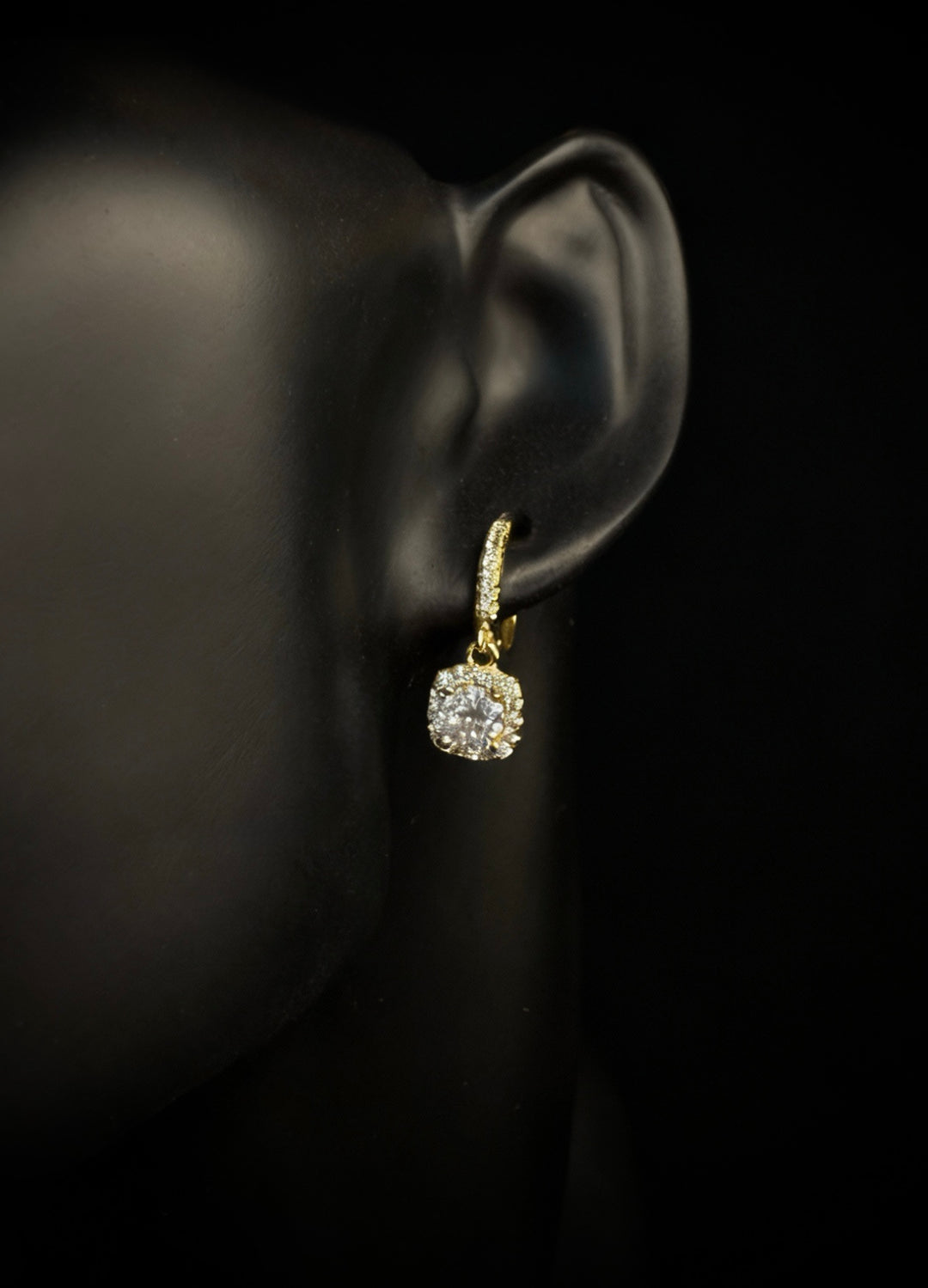 CHR Square Halo Drop Øreringe – Golden Edt.