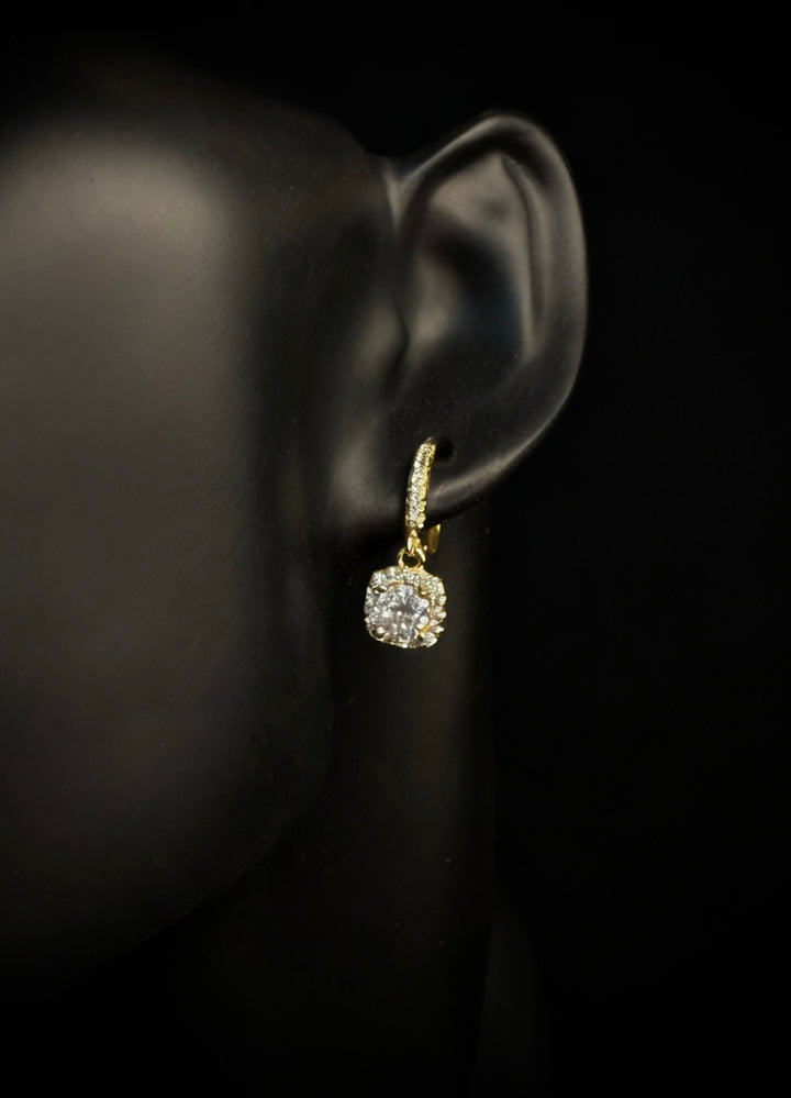 CHR Square Halo Drop Øreringe – Golden Edt.