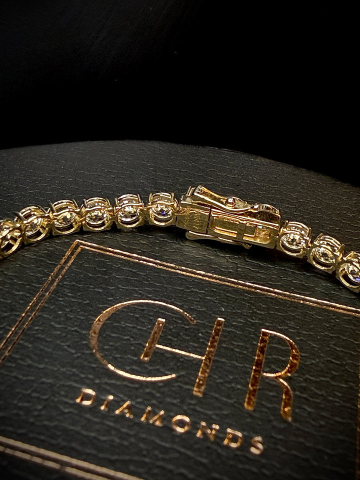 Diamant Tennis Armbånd 10K Guld 4 mm