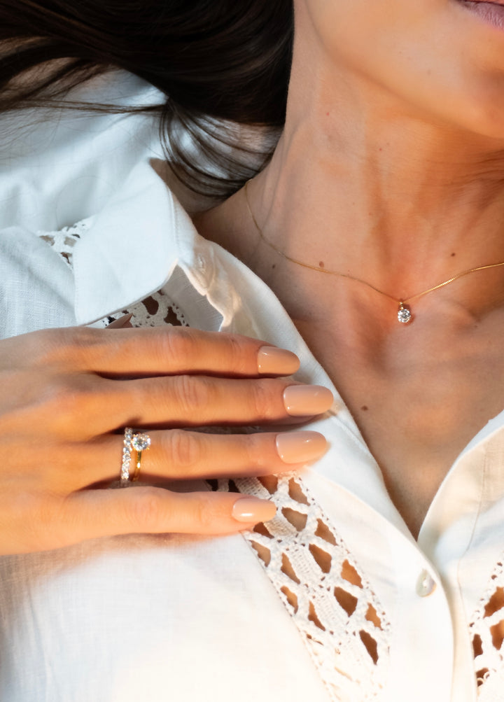 Simplicity Diamant Halskæde Guld 14 K