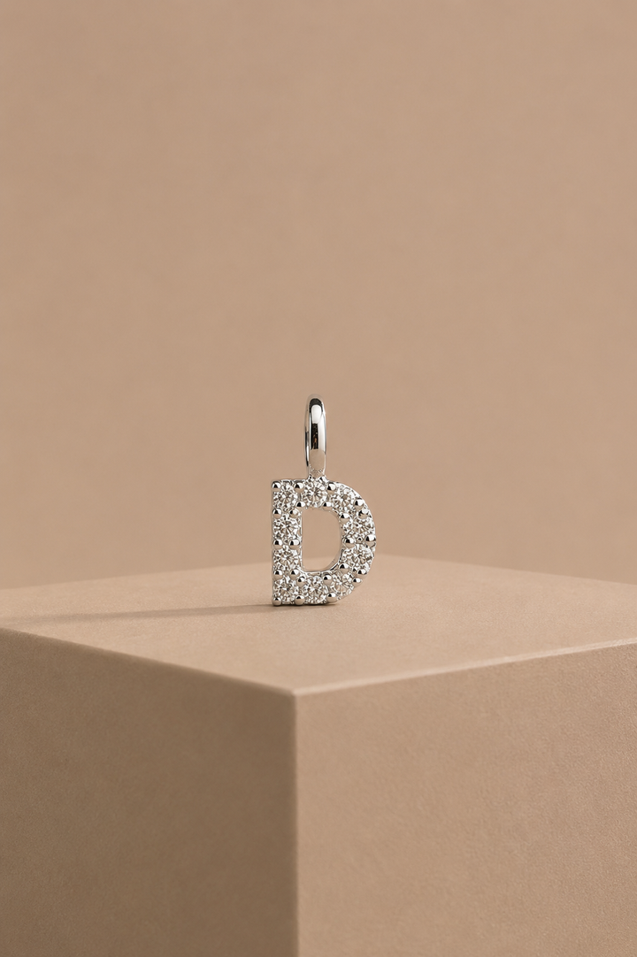 Diamantbogstav 18 K Hvidguld