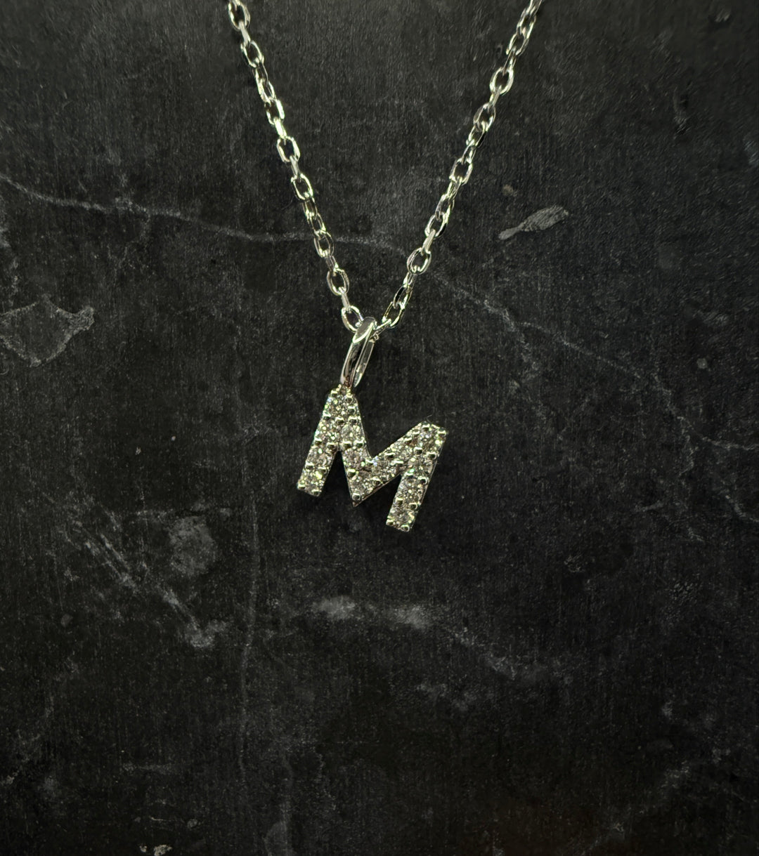 Diamantbogstav 18 K Hvidguld