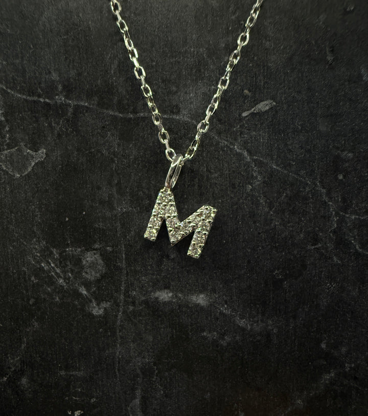 Diamantbogstav 18 K Hvidguld